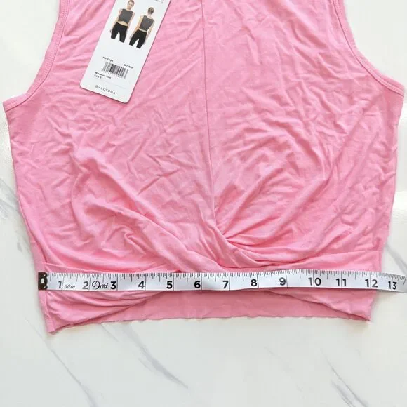 NWT Alo Yoga Cover Tank Twist Front Soft Cropped Sleeveless Athletic Pink Top S - Picture 9 of 10
